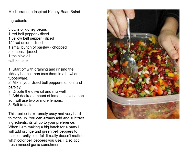 Mediterranean Inspired Kidney Bean Salad Recipe