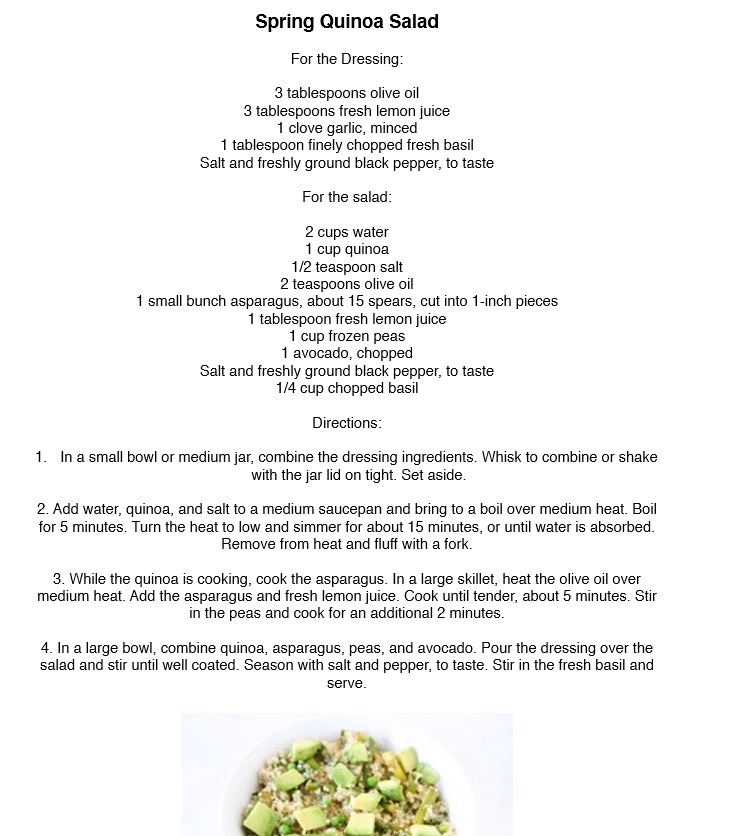 Spring Quinoa Salad Recipe
