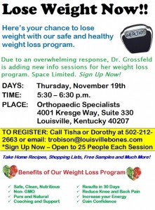 Orthopaedic Specialists offers a healthy way to lose weight
